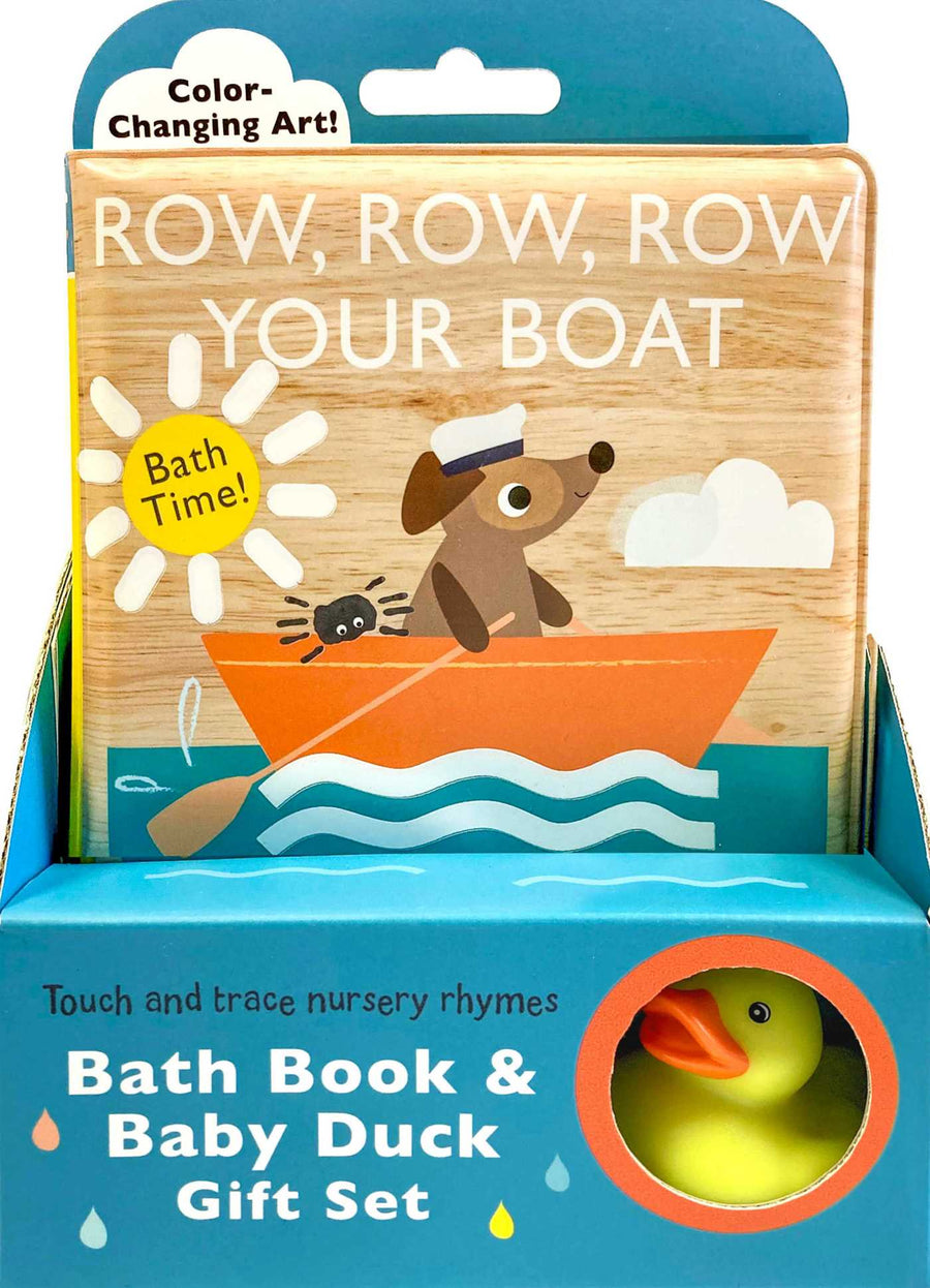 Touch and Trace Nursery Rhymes: Row, Row, Row Your Boat Bath Book &amp; Baby Duck Gift Set