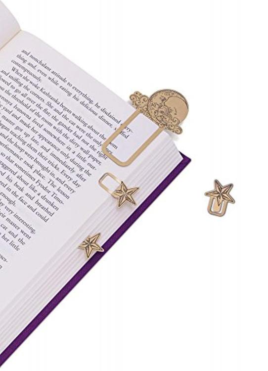 Bookminders Brass Page Markers | Moon & Stars