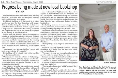 Progress being made at new local bookshop - River Town Times July 8, 2020