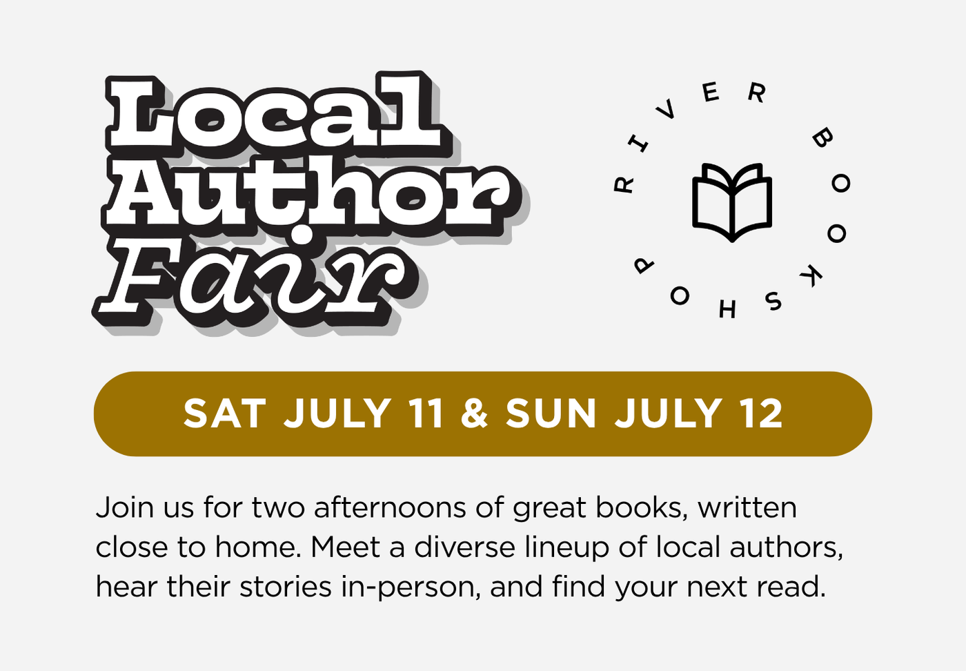 Local Author Fair: July 11-12