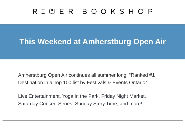 What's Happening Week 3 of Amherstburg Open Air: June 16-18