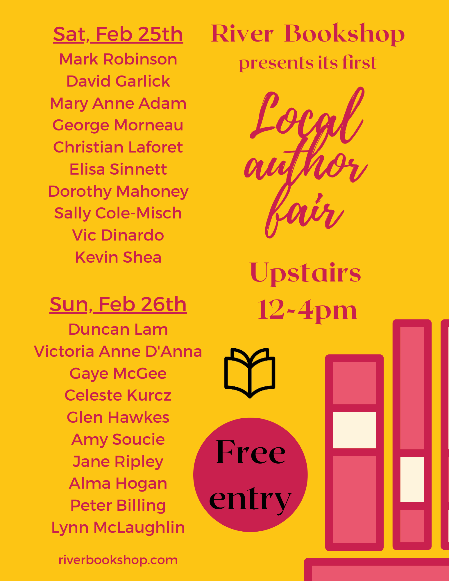 First Local Author Fair — Feb. 25/26 Weekend