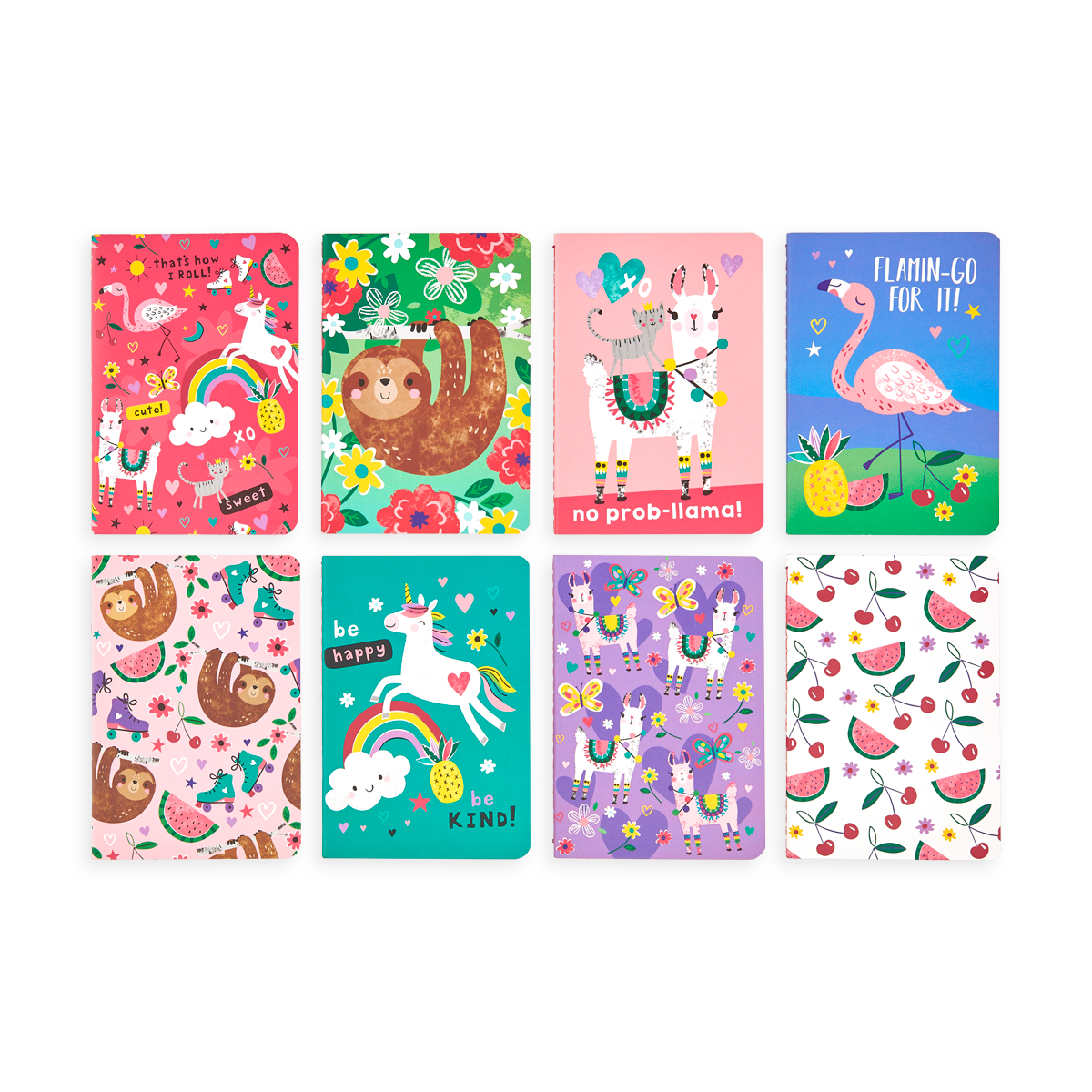 MINI POCKET PALS JOURNALS: FUNTASTIC FRIENDS - SET OF 8 (3.5" X 5")