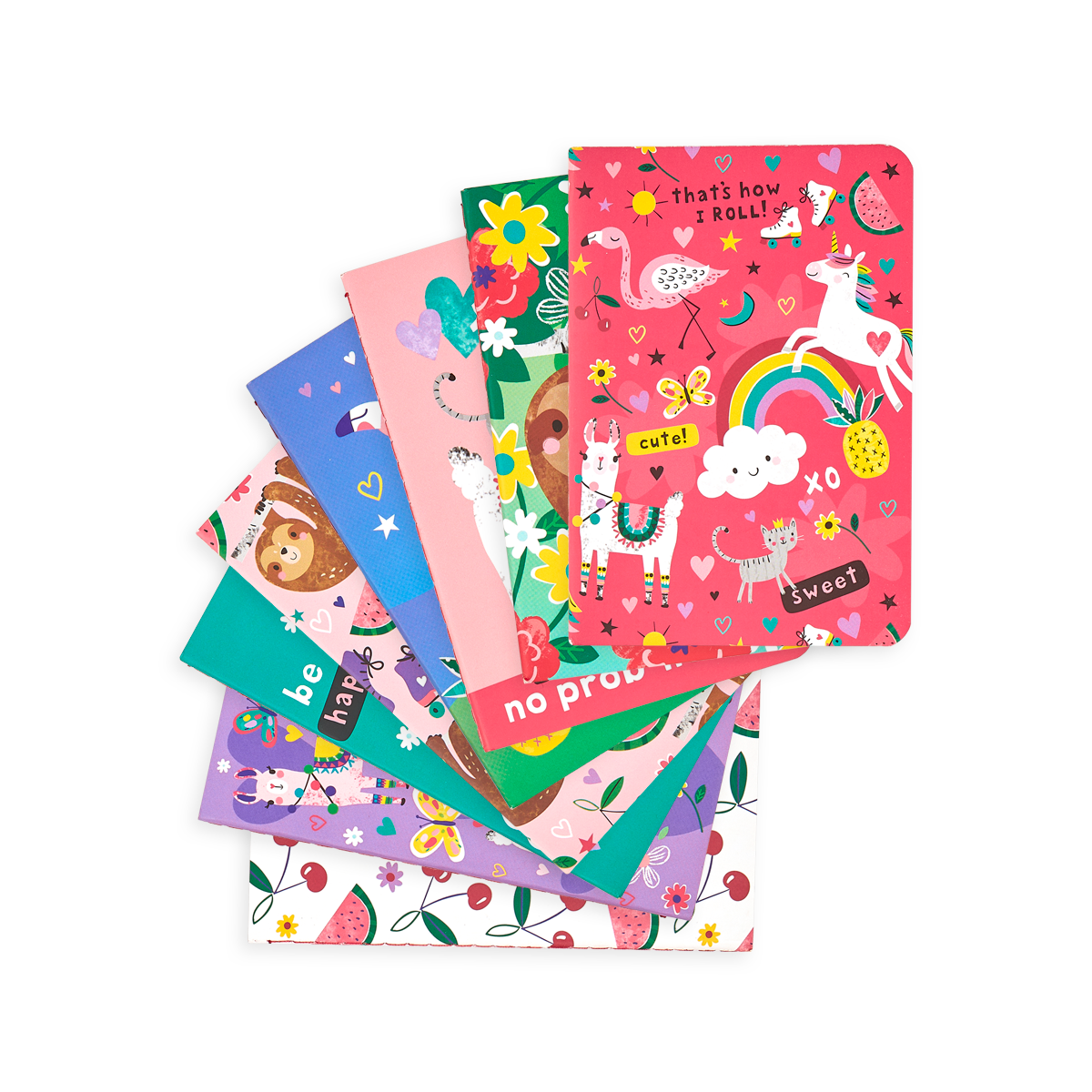 MINI POCKET PALS JOURNALS: FUNTASTIC FRIENDS - SET OF 8 (3.5" X 5")