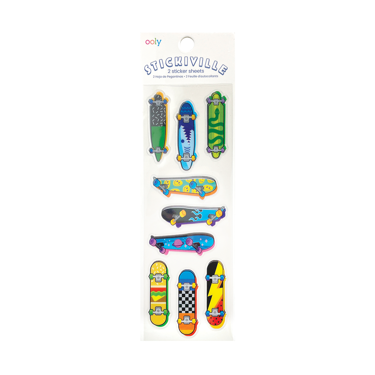 STICKIVILLE SKINNY - SKATEBOARDS (CLEAR VINYL)