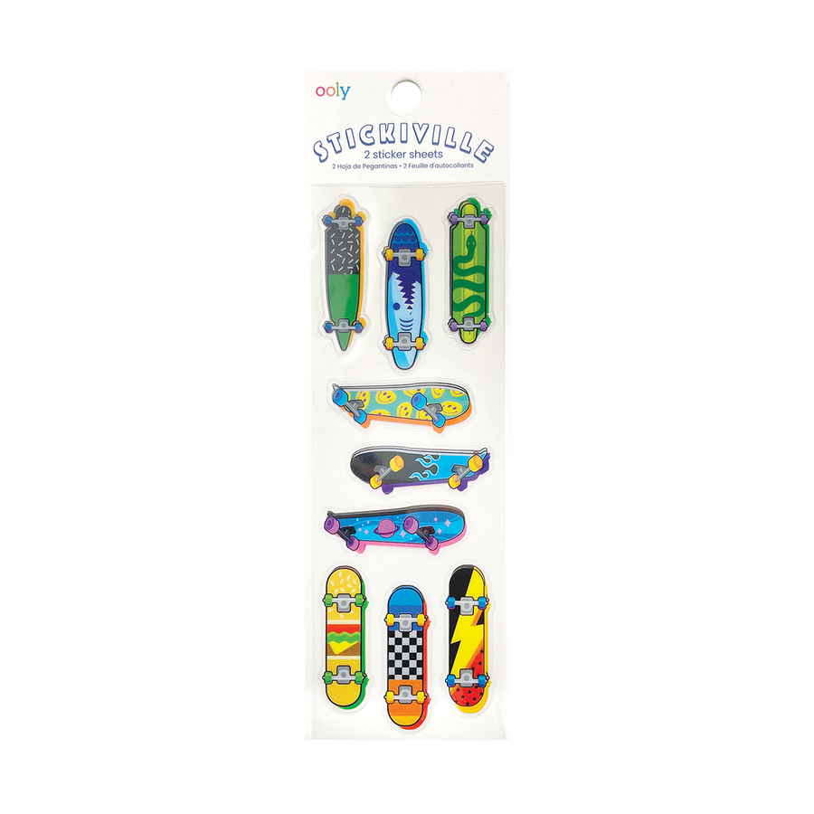 STICKIVILLE SKINNY - SKATEBOARDS (CLEAR VINYL)