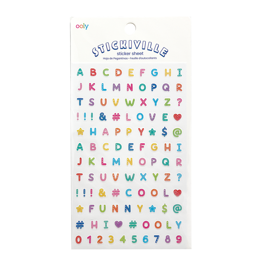 STICKIVILLE STANDARD - ALPHABETS (MATTE PAPER WITH GLITTER)