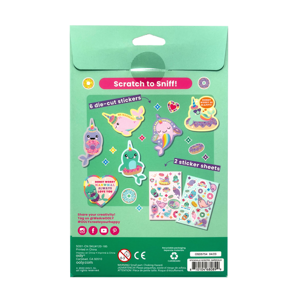 Stickiville Nom Nom Narwhals Scented Stickers