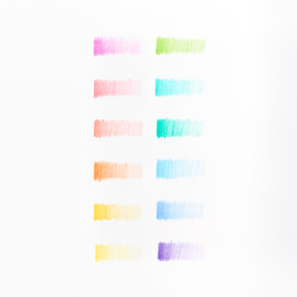 PASTEL HUES COLOURED PENCILS - Set of 12