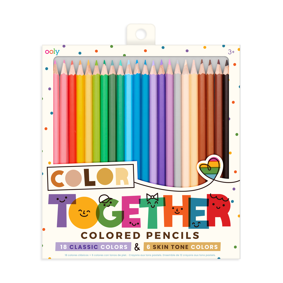 COLOR TOGETHER COLORED PENCILS - SET OF 24 (18 CLASSIC & 6 SKIN TONE COLORS)