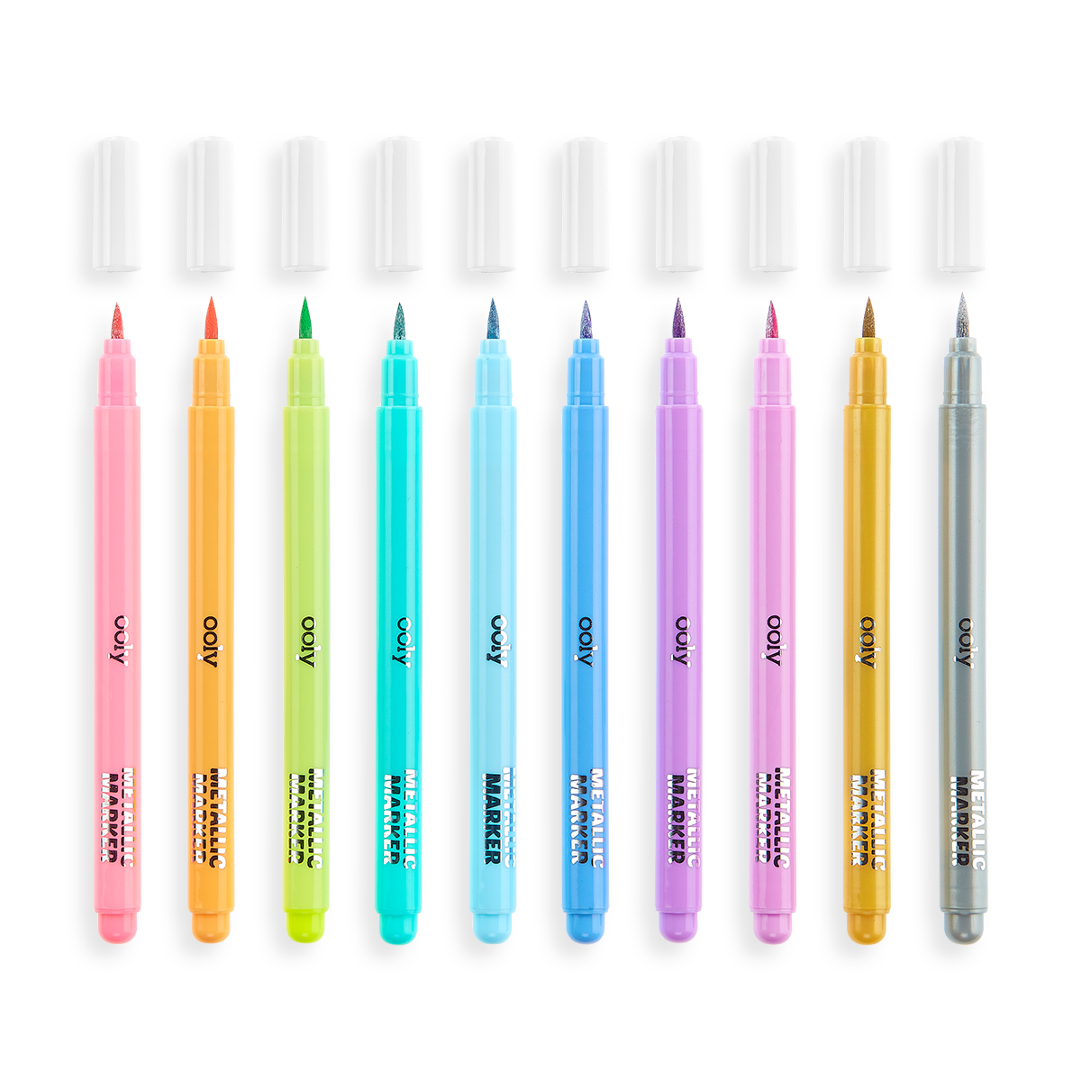 COLOR LUSTRE METALLIC BRUSH MARKERS - SET OF 10