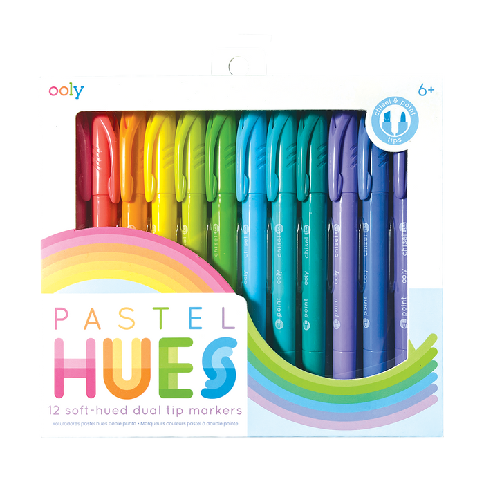 Pastel Hues Dual Tip Markers - Set of 12