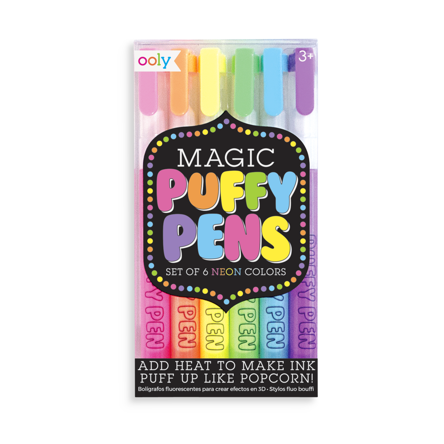 MAGIC NEON PUFFY PENS - SET OF 6