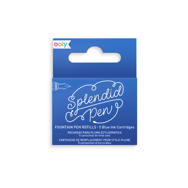 OOLY FOUNTAIN PEN INK REFILLS - BLUE (SET OF 5)