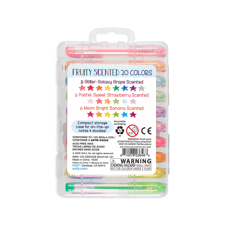 MINI DOODLERS FRUITY SCENTED GEL PENS - SET OF 20