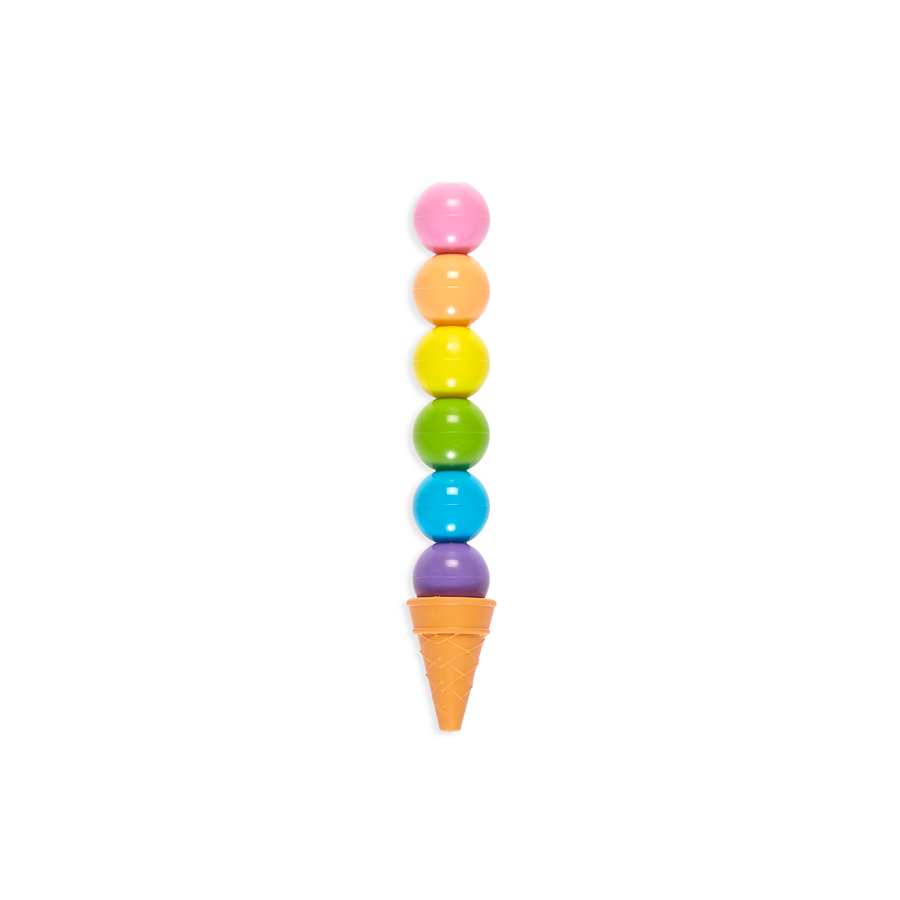 RAINBOW SCOOPS STACKING ERASABLE CRAYONS + SCENTED ERASER