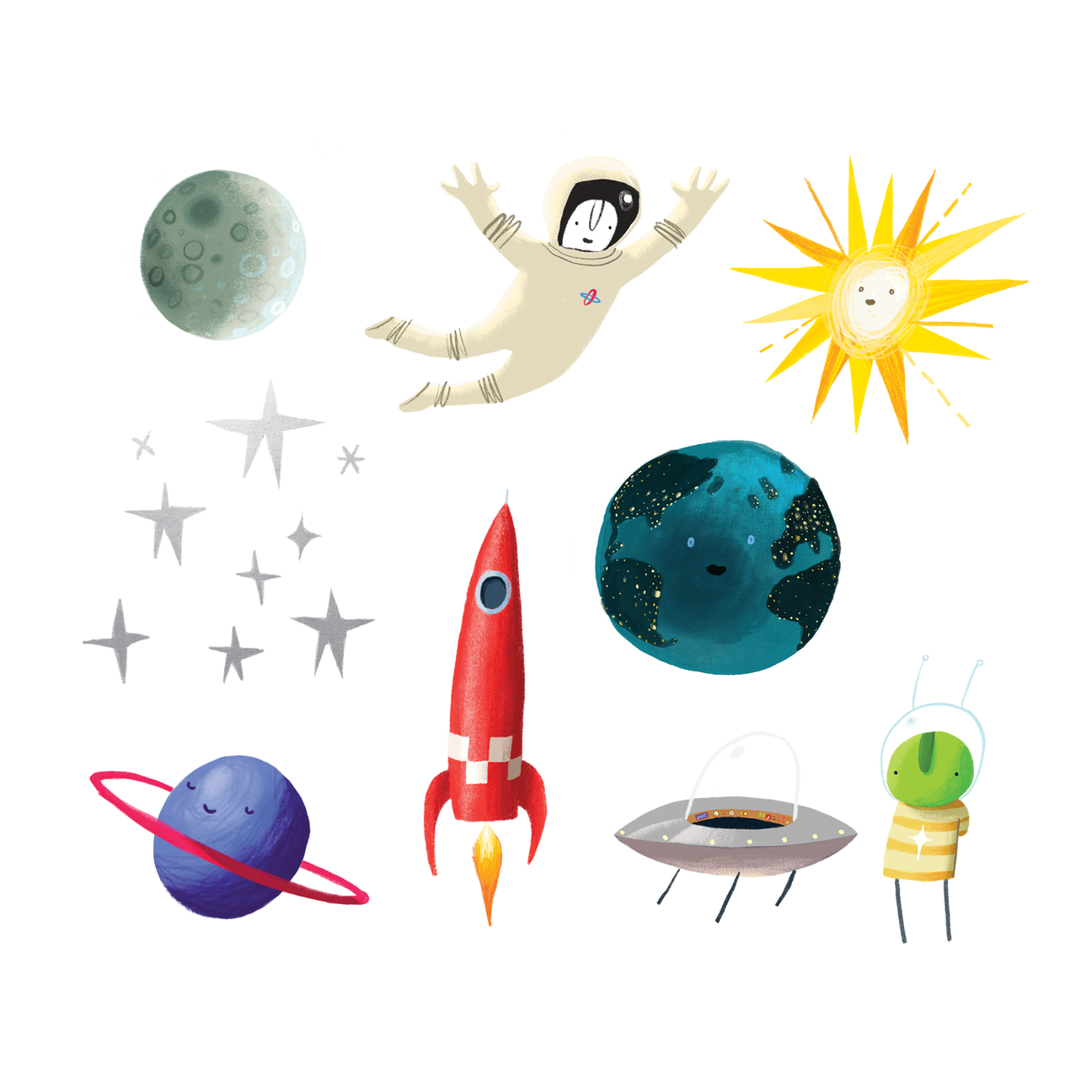 SPACE EXPLORER TATTOO SET