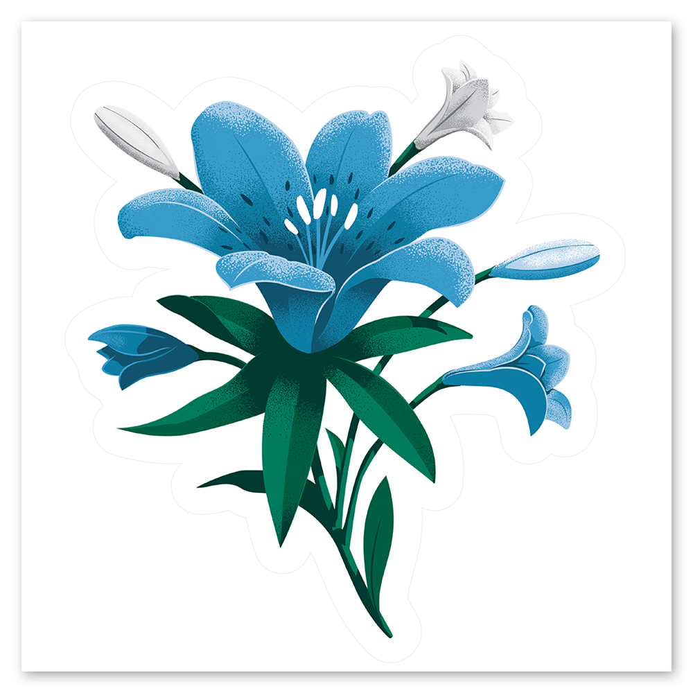 BLUE LILY STICKER (FK)