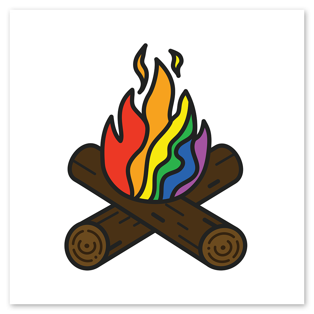 RAINBOW CAMPFIRE STICKER