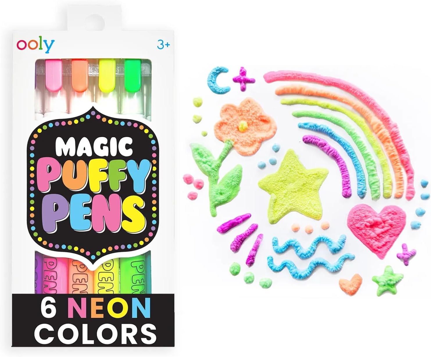 Magic Puffy Pens: Neon (Set of 6)