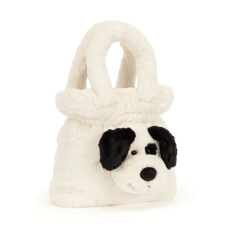 BASHFUL RUFFERTY BLACK & CREAM PUPPY HANDBAG · River Bookshop