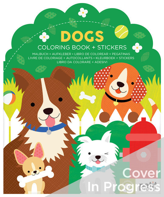 Dogs Coloring Book + Stickers