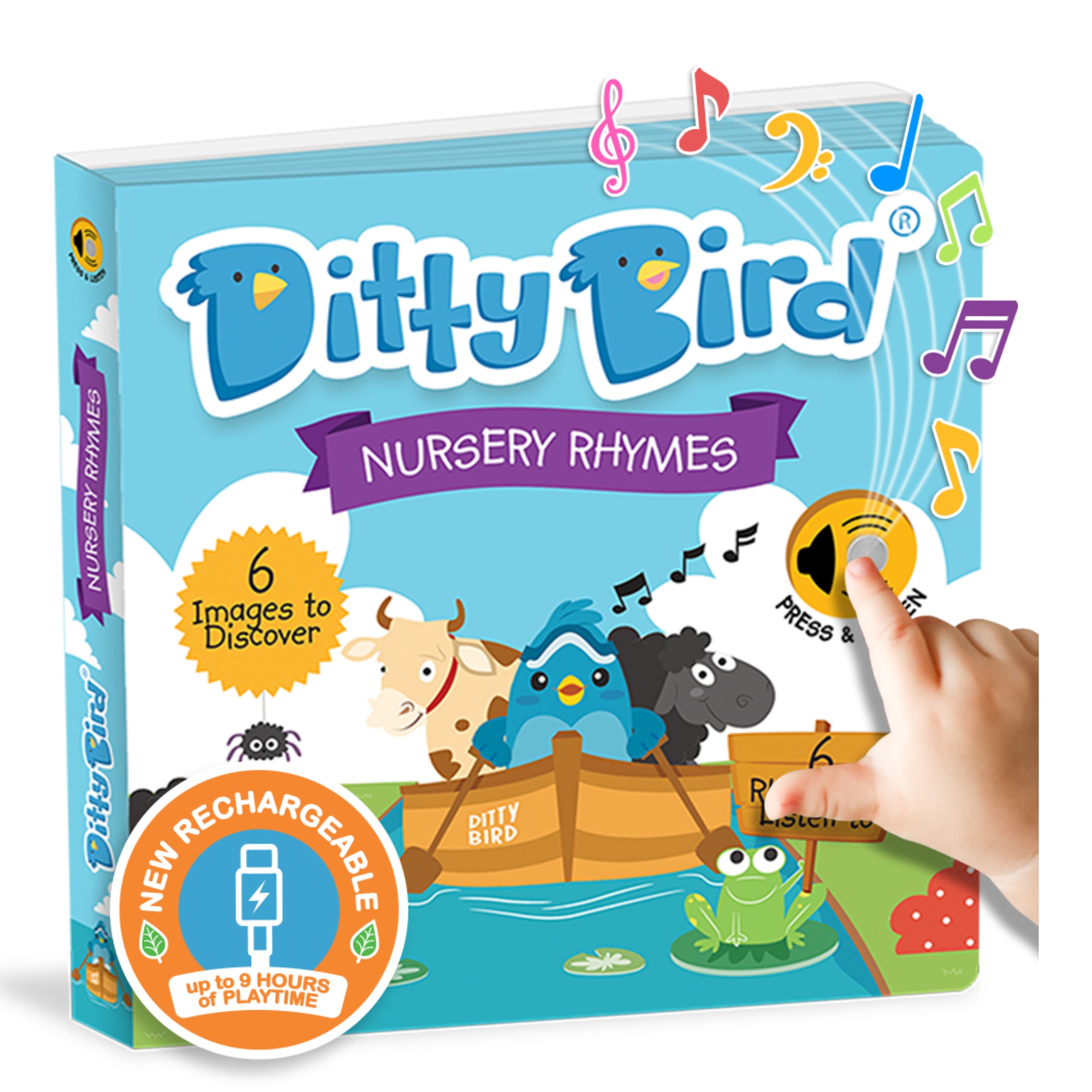 Ditty Bird | Nursery Rhymes | Interactive Musical Sound Book for toddlers 1- 3 | Sing-Along boardbook for baby