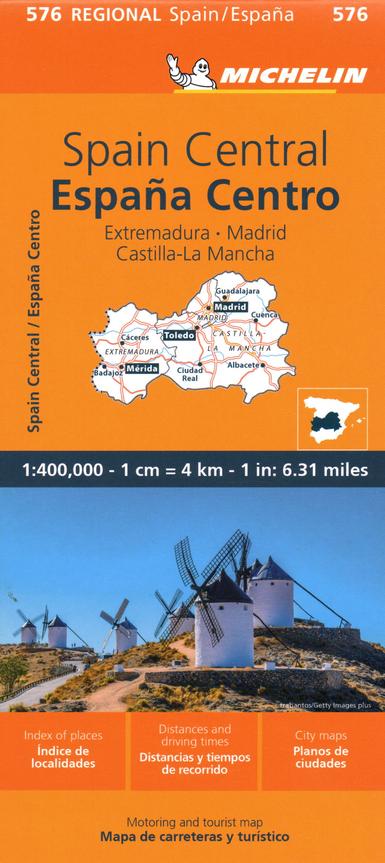 Spain: Central, Extremadura, Castilla-La Mancha, Madrid Map 576