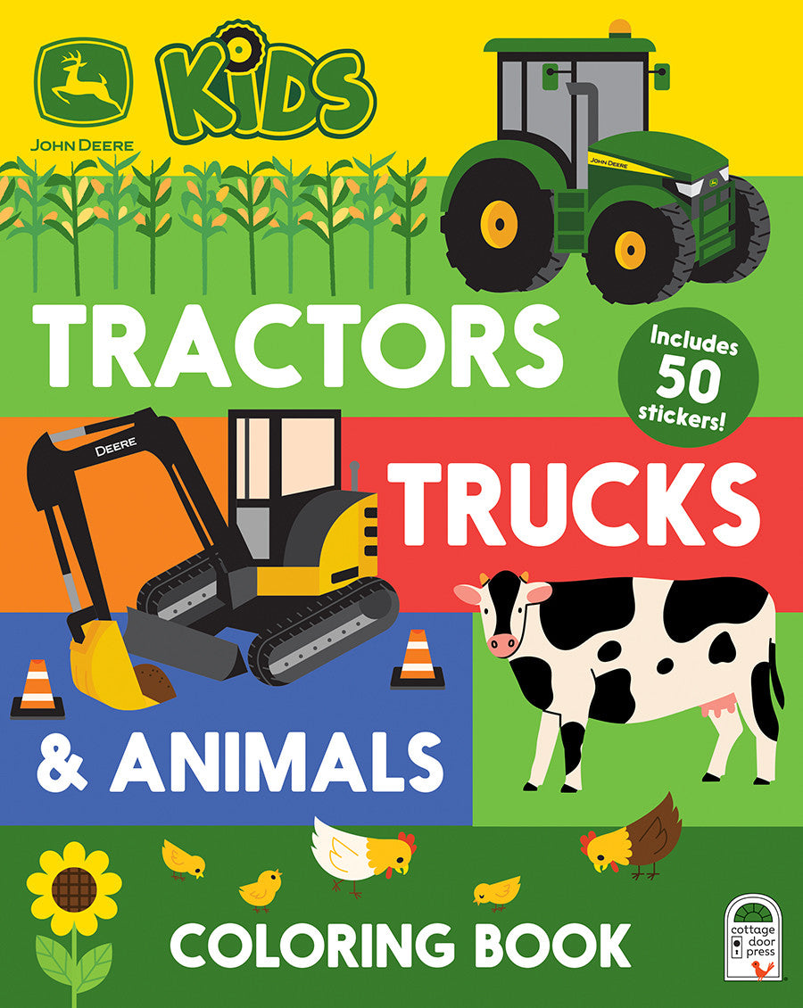 John Deere Kids Tractors, Trucks &amp; Animals Coloring Book with Stickers