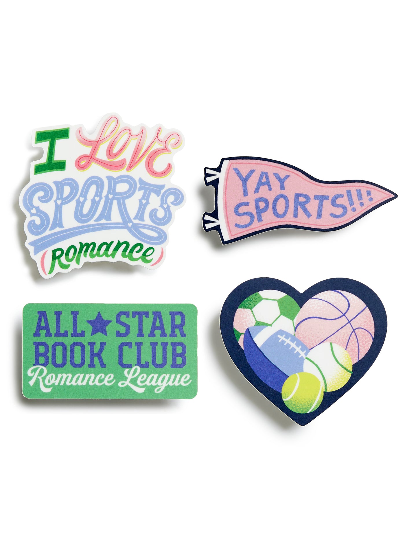 I Love Sports (Romance) Stickers - Sticker Set of 4