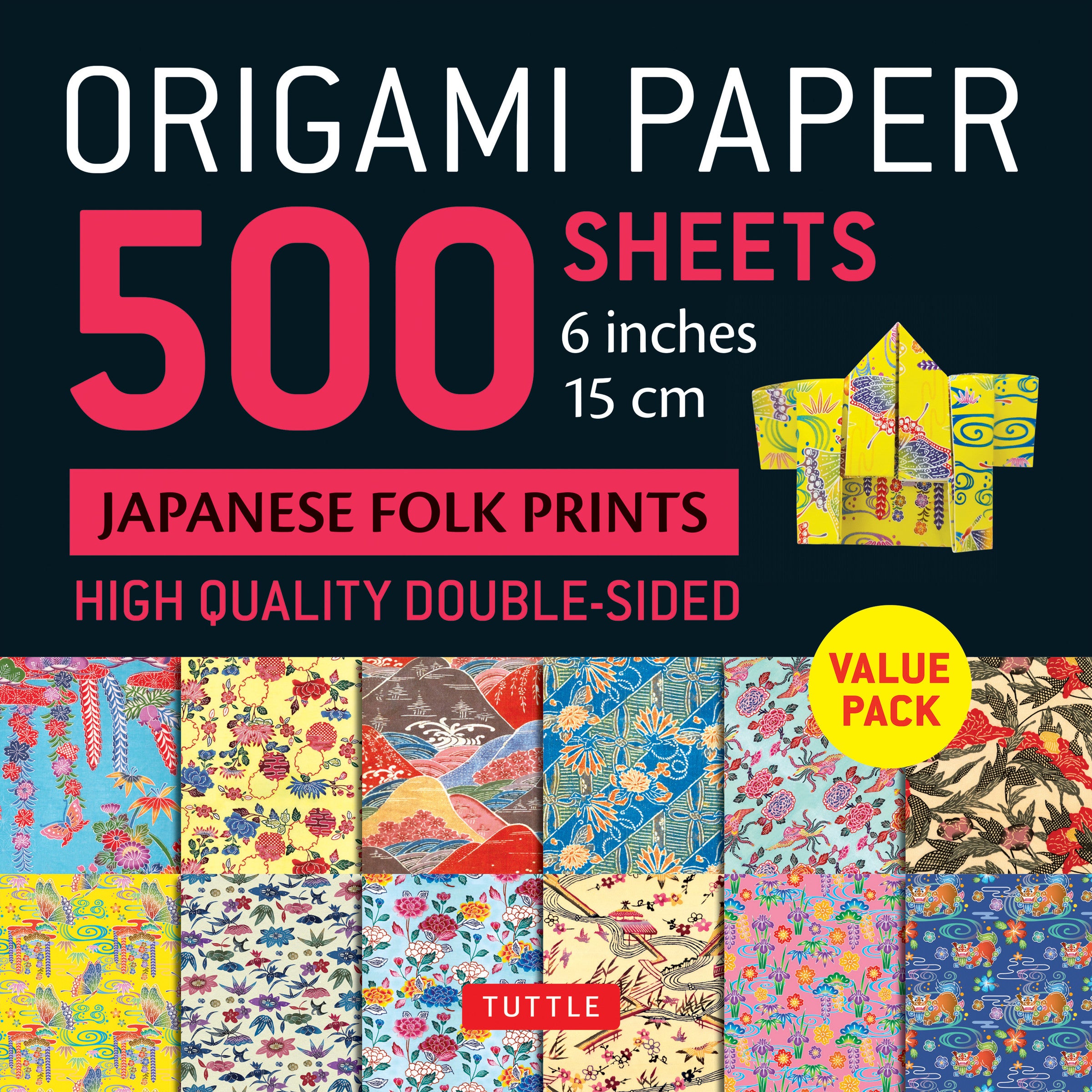 Origami Paper 500 sheets Japanese Folk Prints 6 (15 cm)