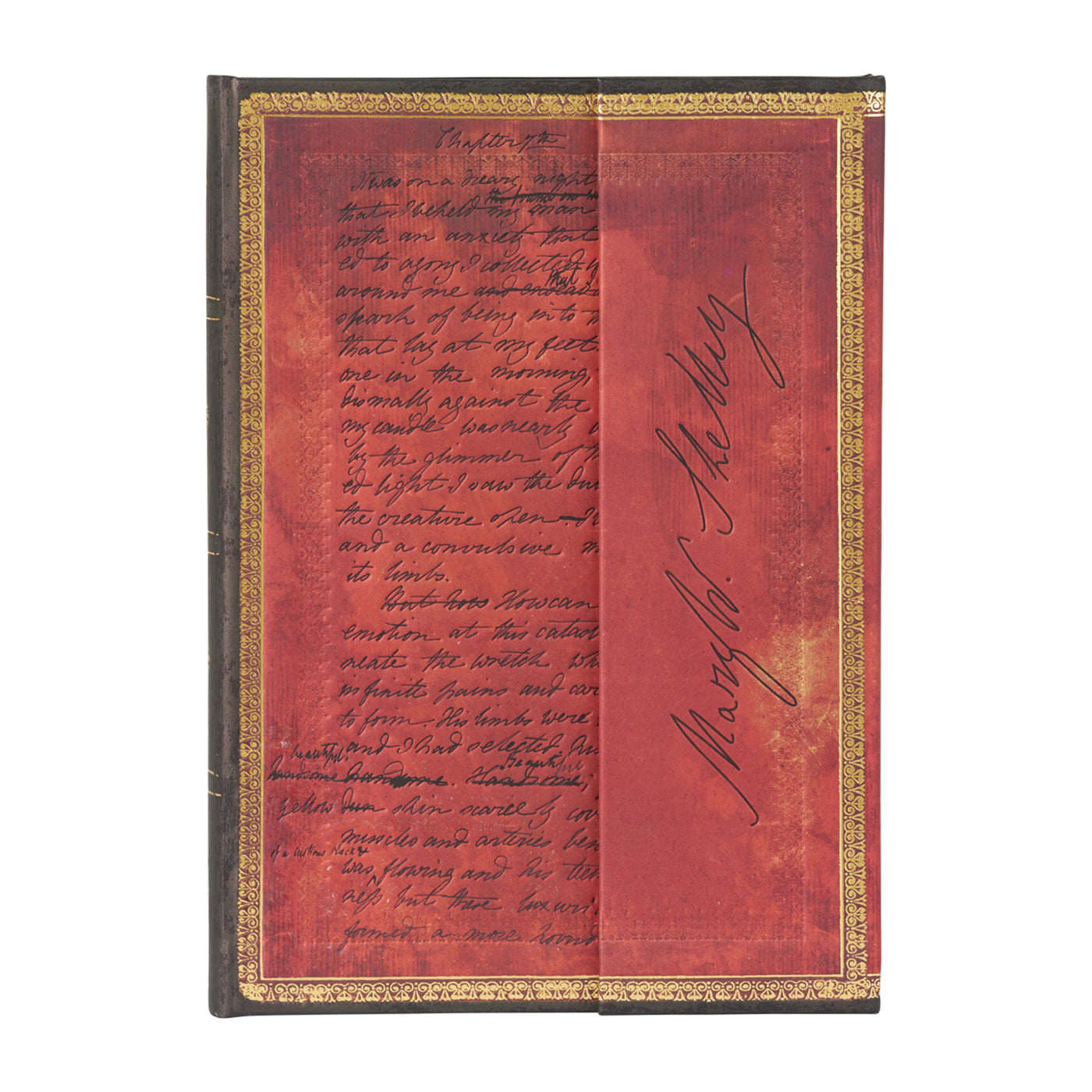 Mary Shelley, Frankenstein, Embellished Manuscripts Collection, Hardcover Journal, Midi, Lined, Wrap, 144 Pg, 120 GSM