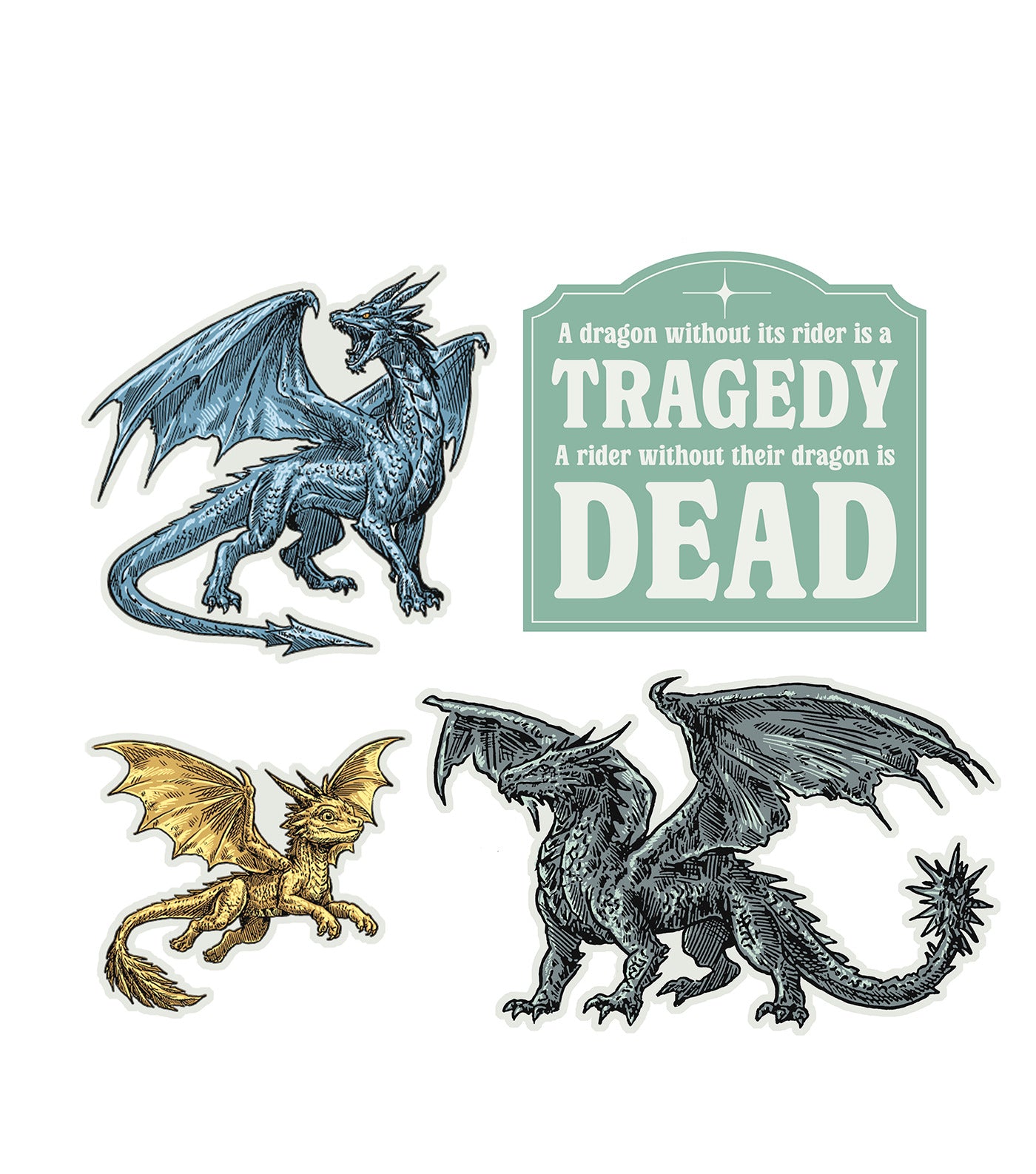Rebecca Yarros's Fourth Wing: Dragons of Navarre Stickers - Sticker Set of 4