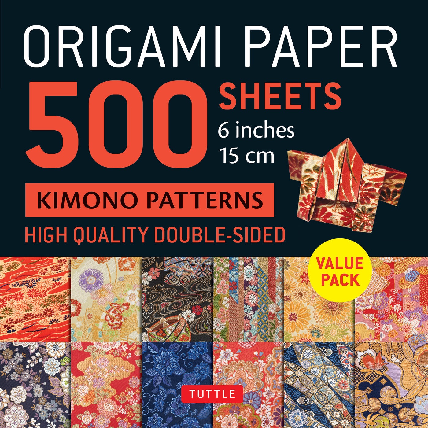 Origami Paper 500 sheets Kimono Flowers 6 (15 cm)