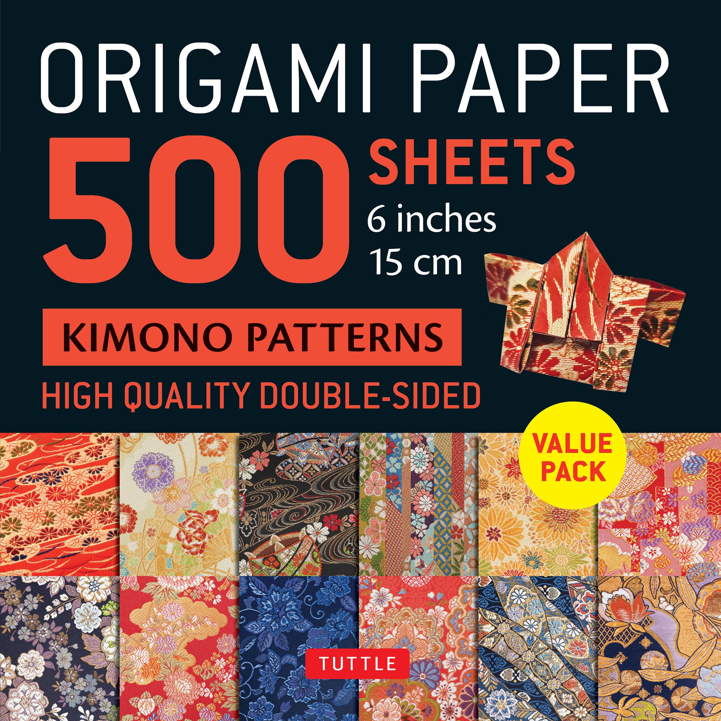 Origami Paper 500 sheets Kimono Flowers 6 (15 cm)