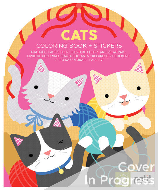 Cats Coloring Book + Stickers