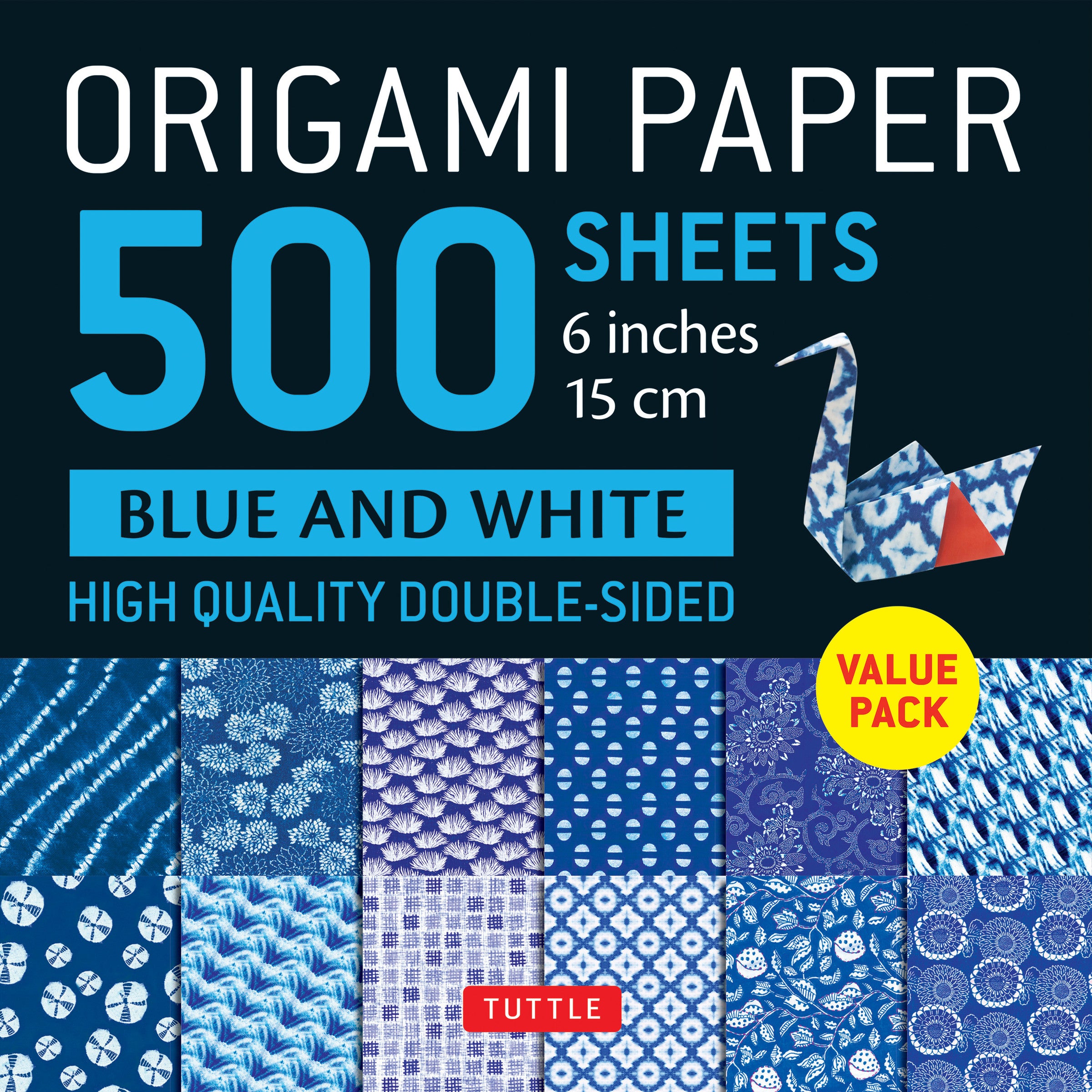Origami Paper 500 sheets Blue & White 6 (15 cm)