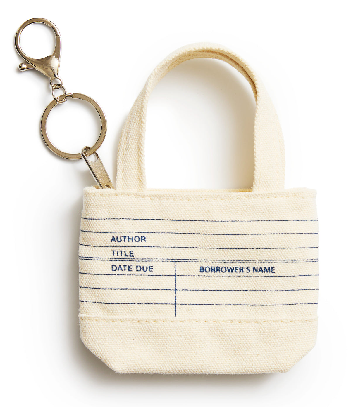Library Card (Natural) Tiny Tote Bag Charm
