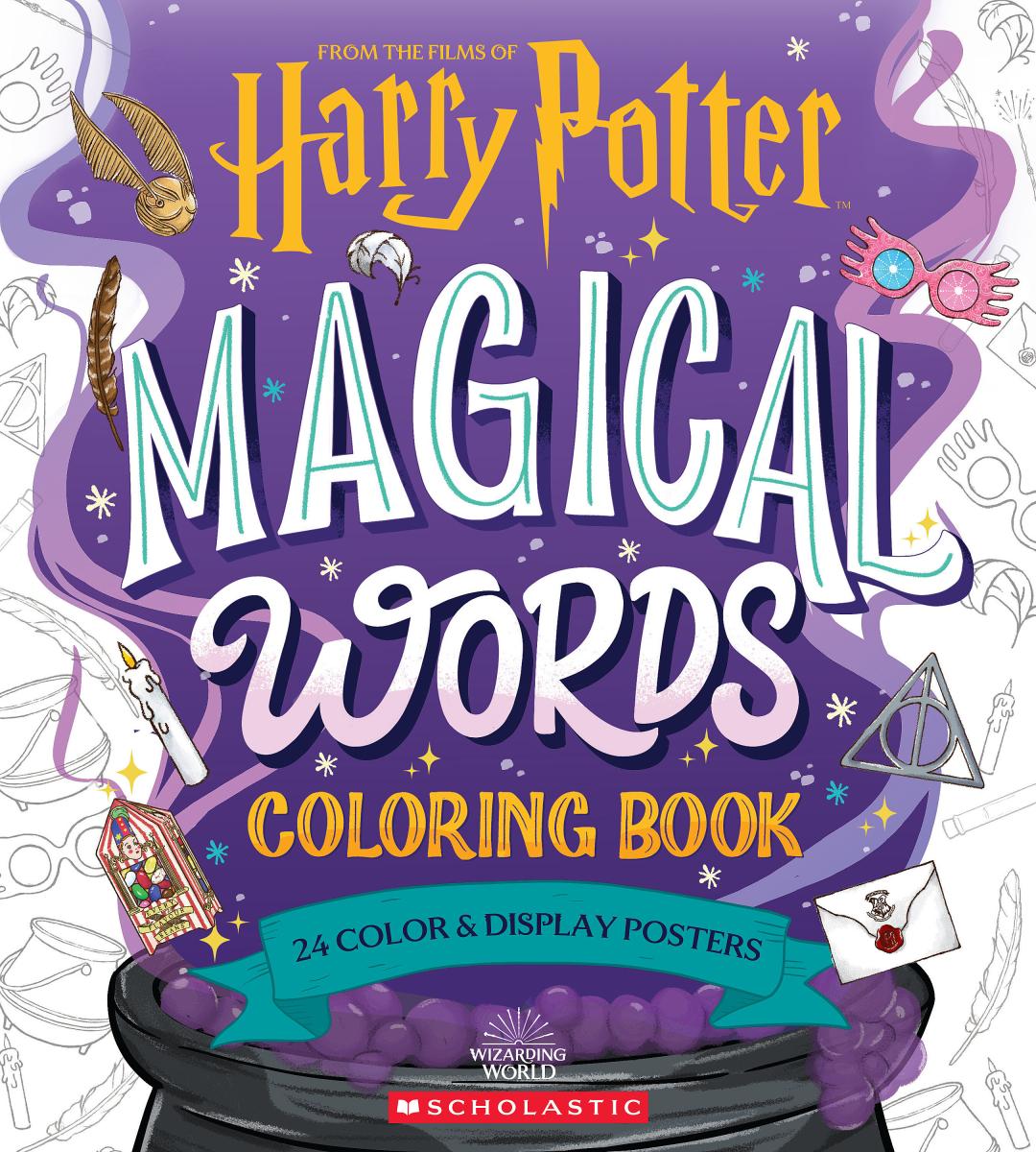 Magical Words Coloring Book: 24 Color &amp; Frame Posters (Harry Potter)