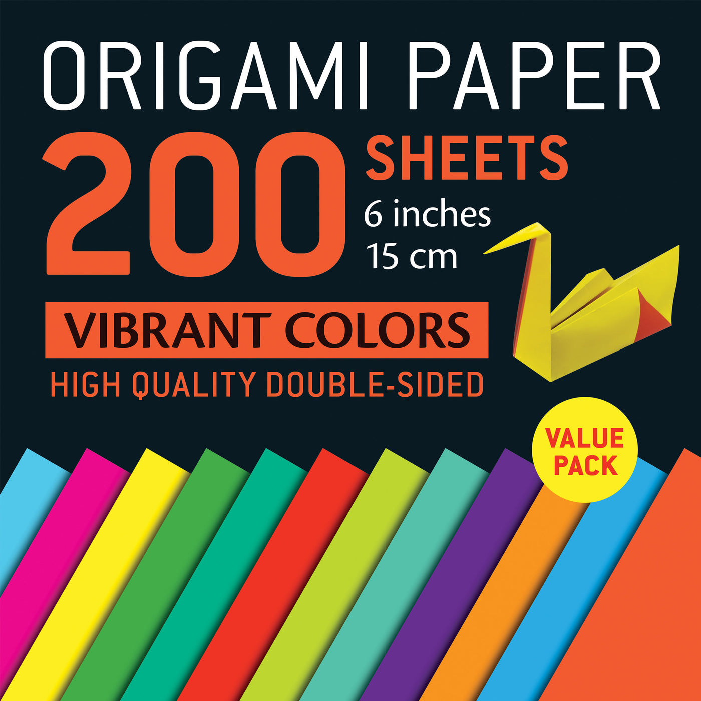 Origami Paper 200 sheets Vibrant Colors 6 (15 cm)