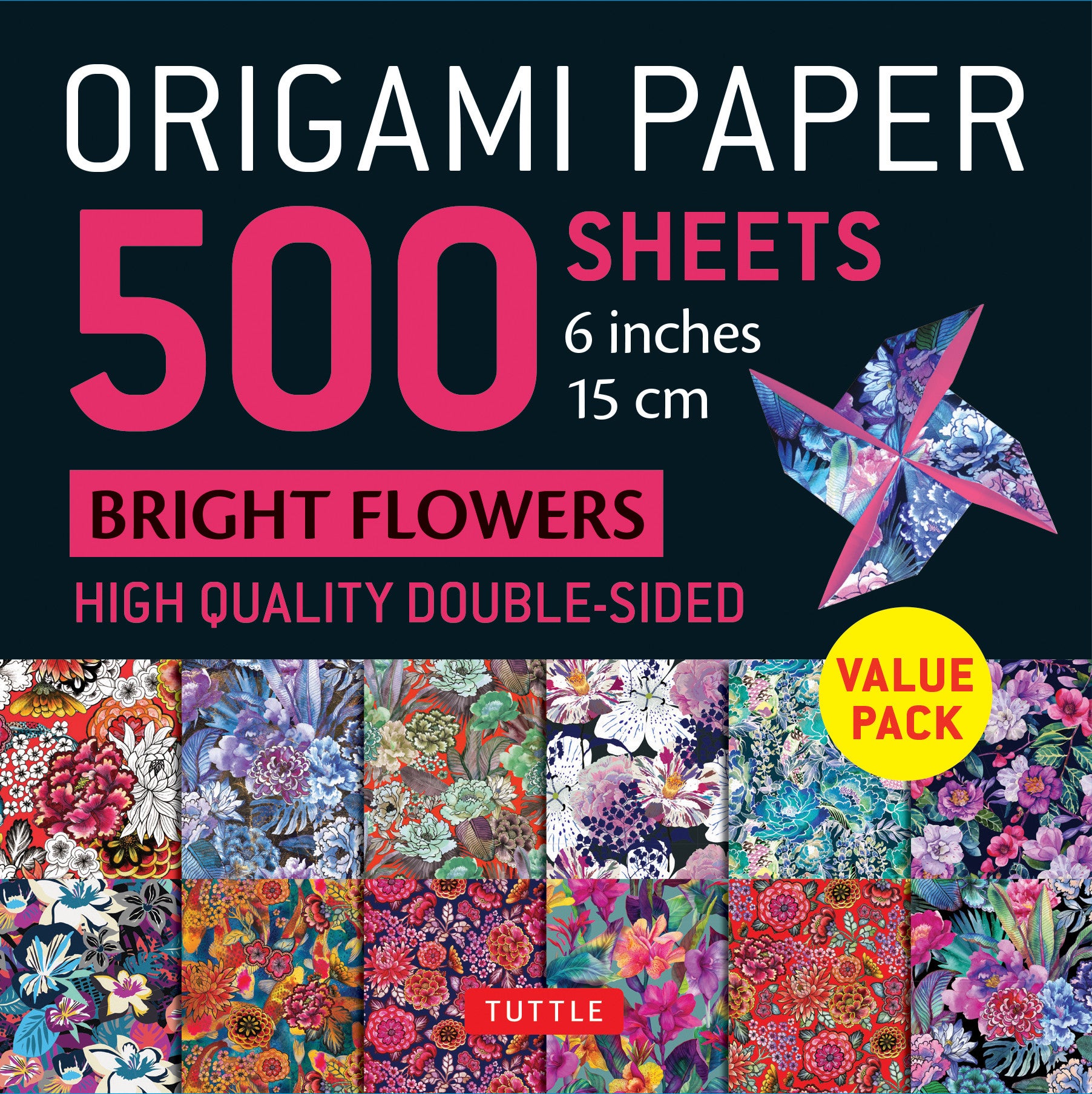 Origami Paper 500 sheets Bright Flowers 6 (15 cm)