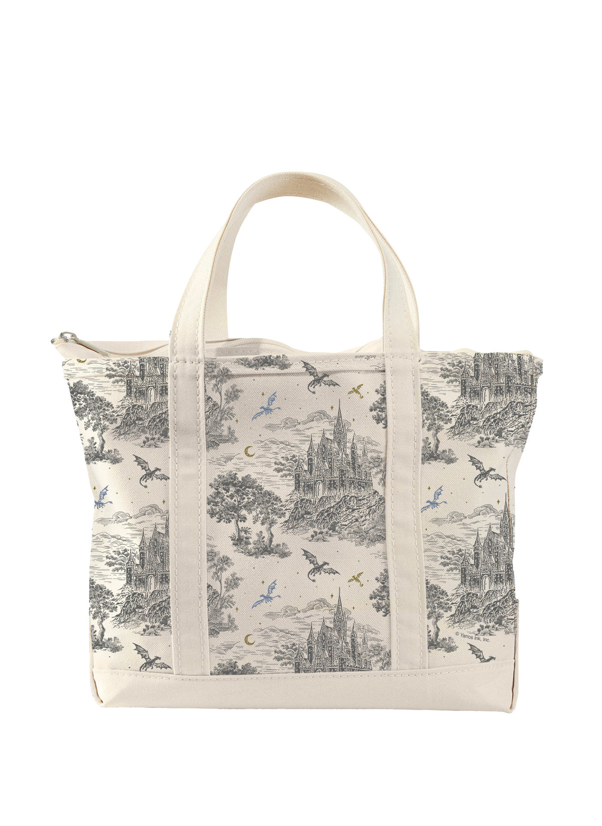 Rebecca Yarros's Fourth Wing: Basgiath Toile Large Zippered Market Tote Bag