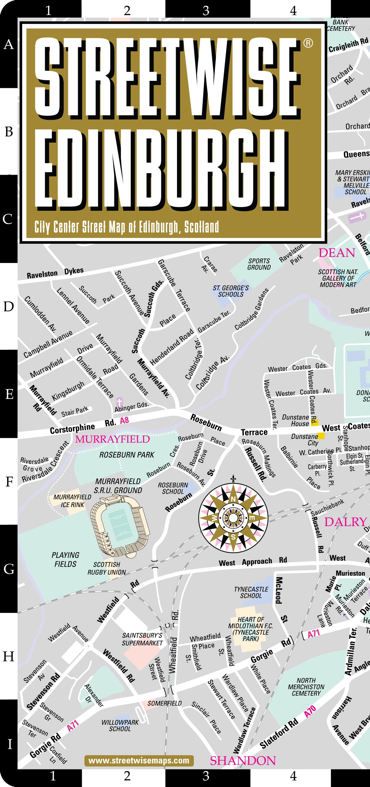 Streetwise Edinburgh Map - Laminated City Center Street Map of Edinburgh, Scotland