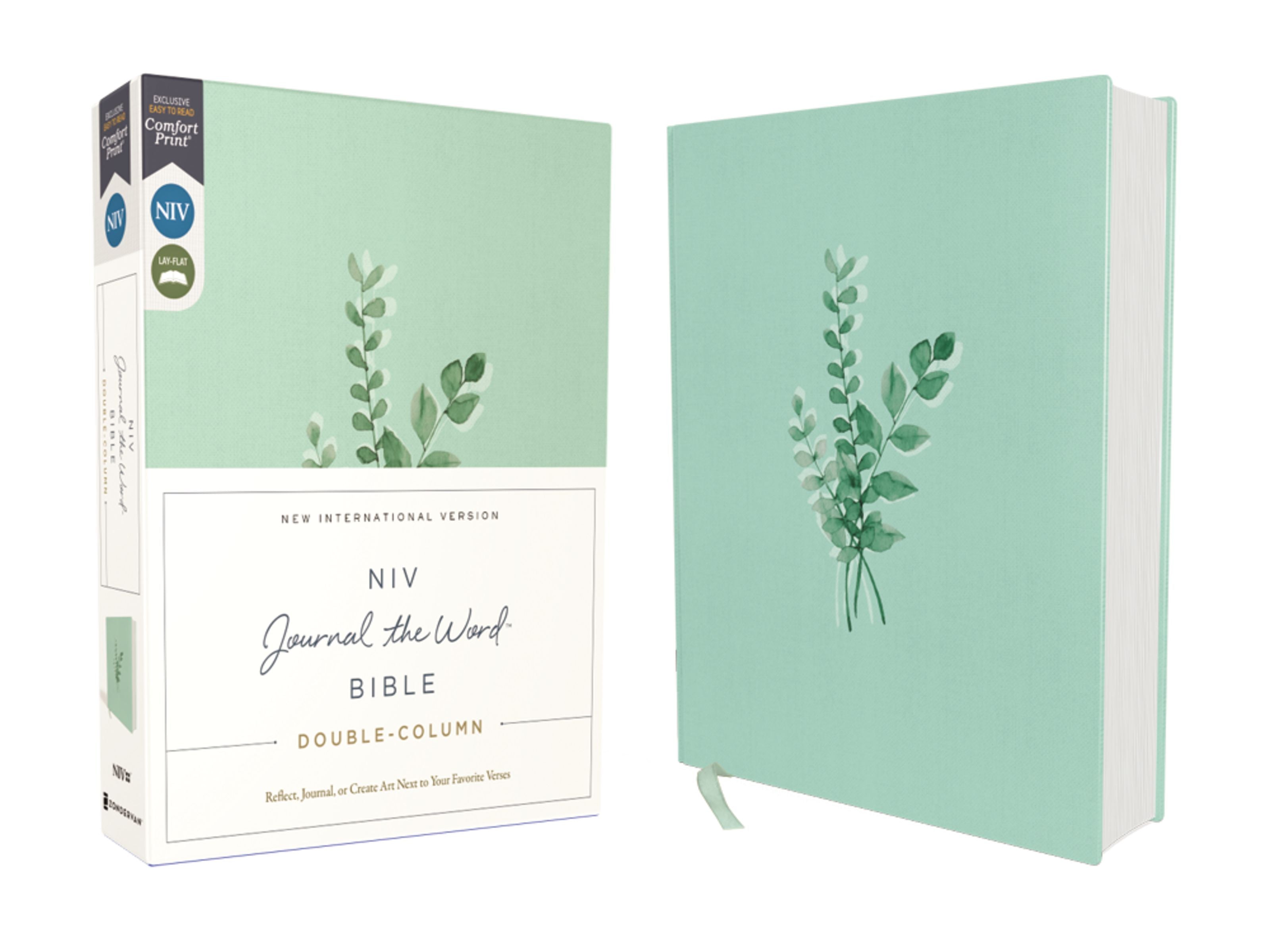 NIV, Journal the Word Bible (Perfect for Note-Taking), Double-Column, Cloth over Board, Teal, Red Letter, Comfort Print