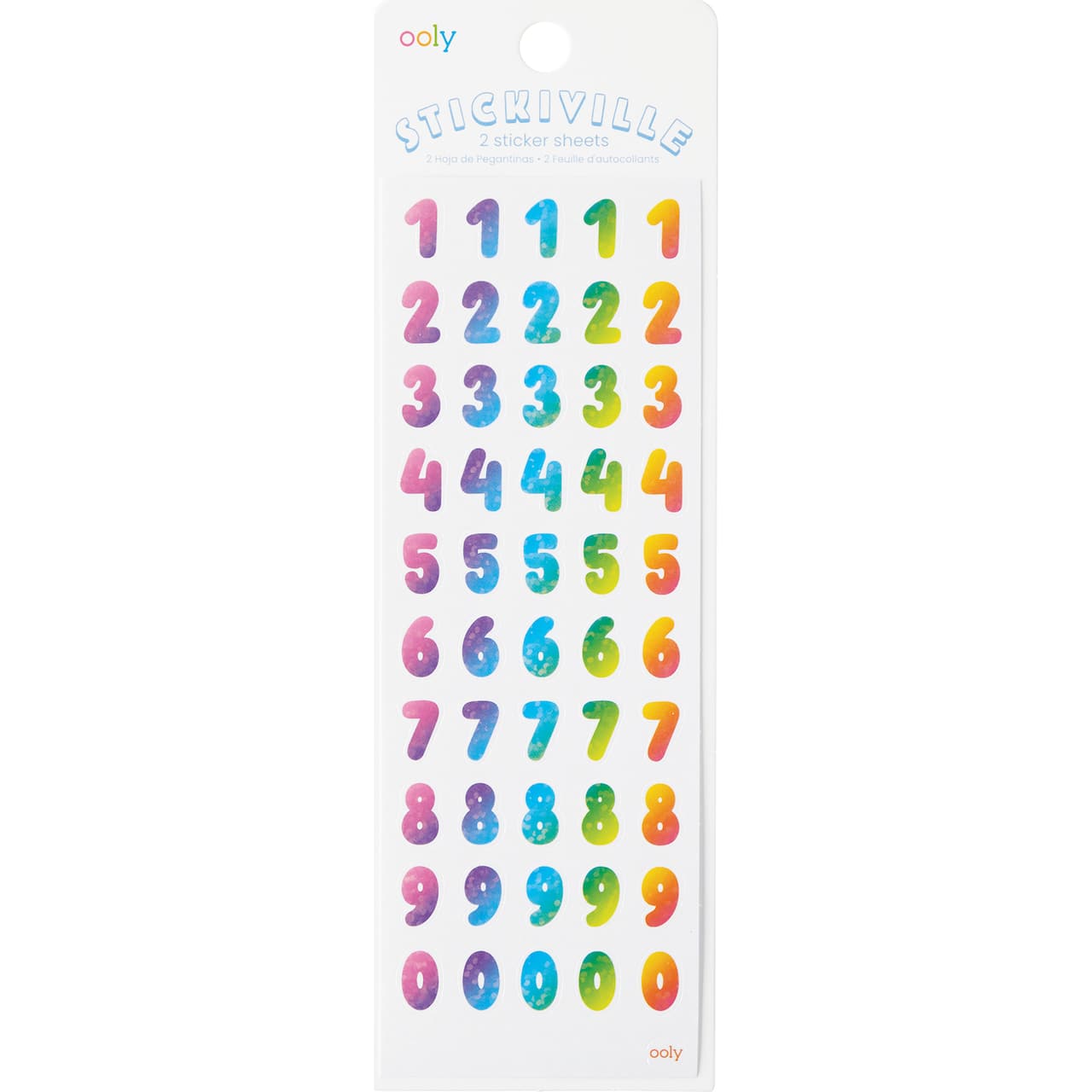 STICKIVILLE SKINNY - RAINBOW NUMBERS (HOLOGRAPHIC GLITTER)