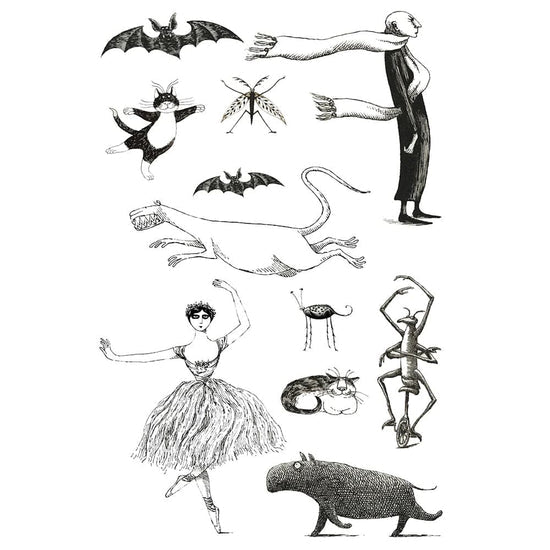 Gorey's Creatures & Figures Tattoo Sheet