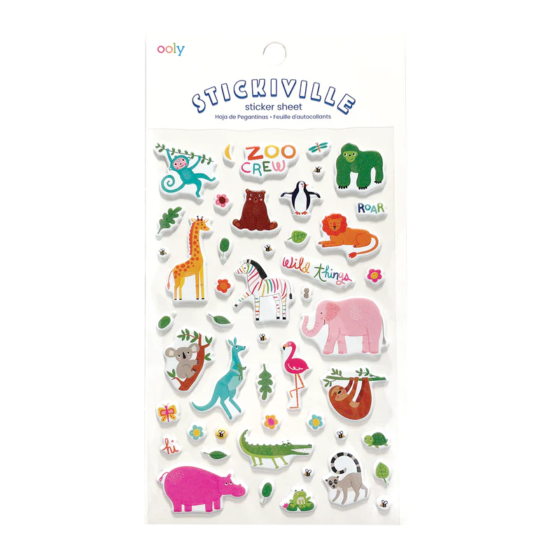 STICKIVILLE STICKERS: ZOO CREW - STANDARD (1 SHEET)(PUFFY)