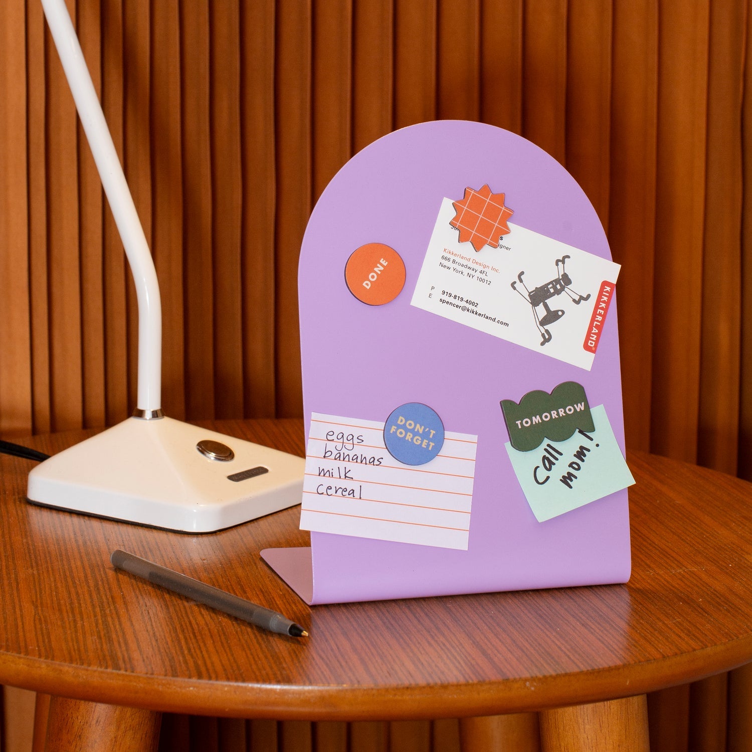 Inkerie Purple Magnetic Memo Board & Clips
