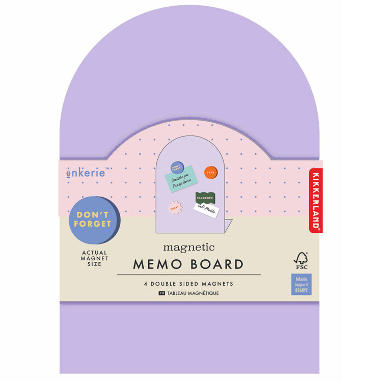Inkerie Purple Magnetic Memo Board & Clips