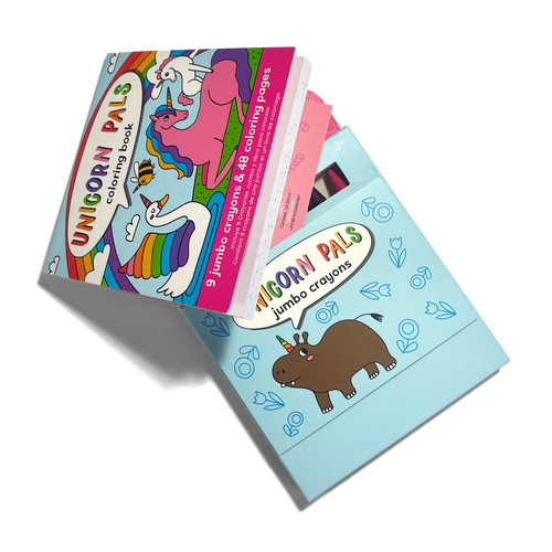 Carry Along! Coloring Book and Crayon Set - Unicorn Pals - Set of 9 Crayons